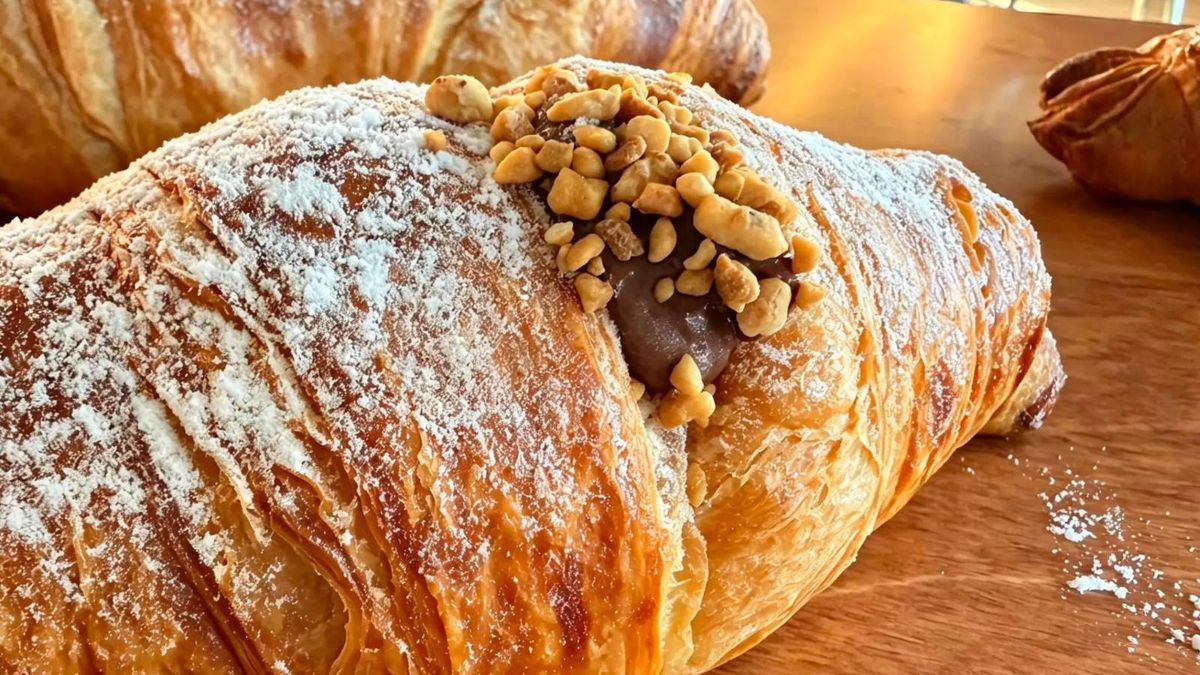 Cornetto cu cremă de ciocolată și alune